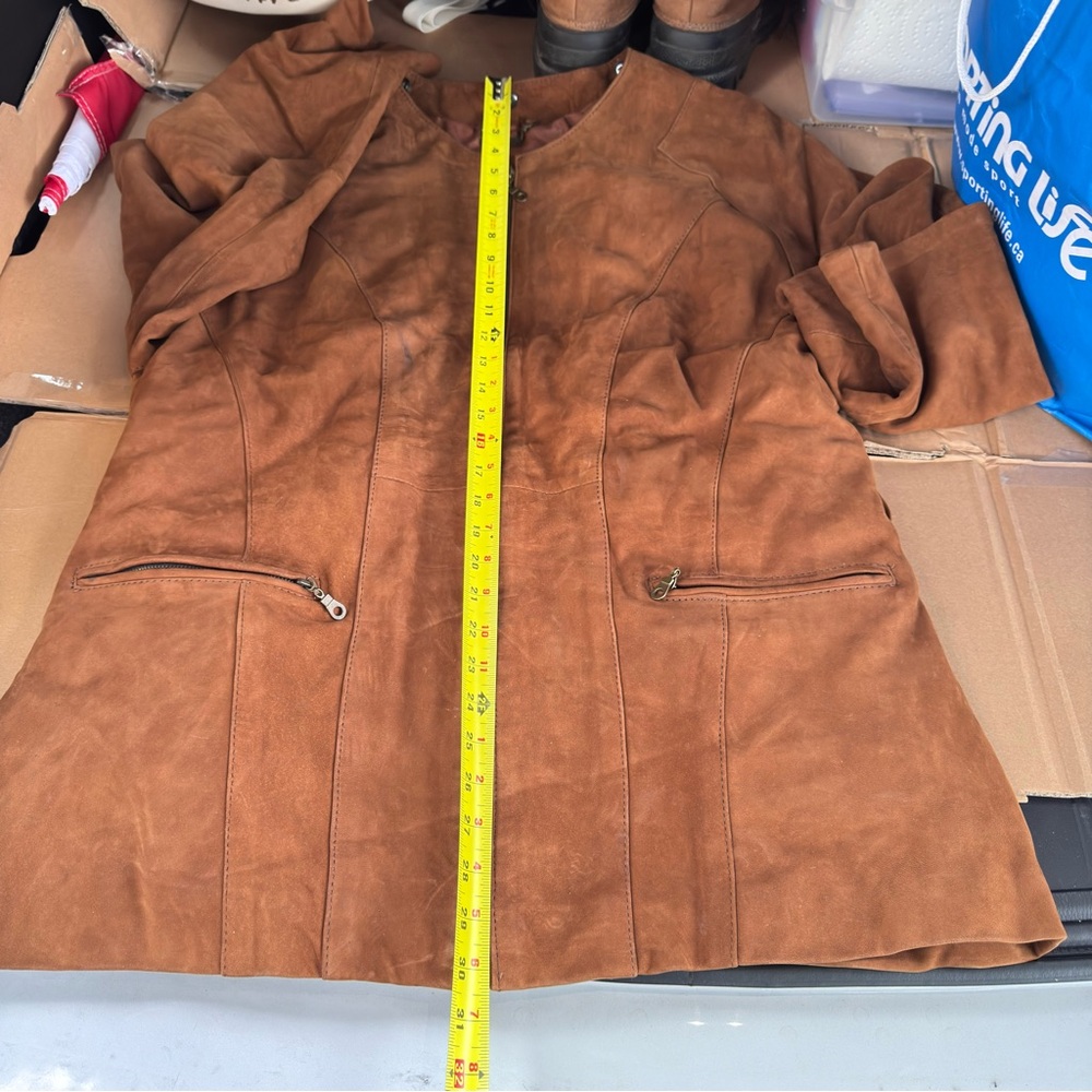 Y2K Vintage Brown Suede women’s Jacket size M - Picture 13 of 14